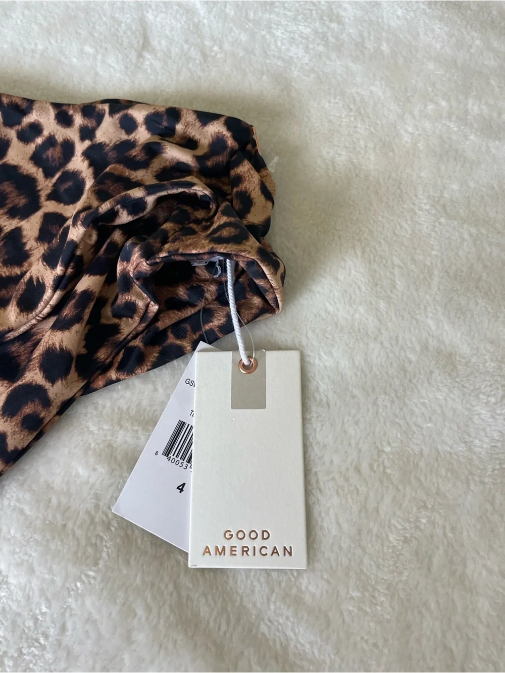 Good American Leopard-Print Swim Bottoms in Brown and Black